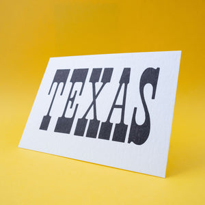 Texas Typography Postcard