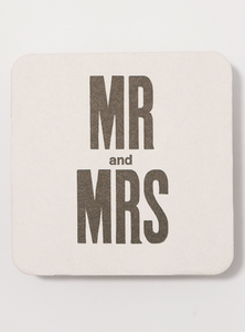 Mr. & Mrs. Letterpress Coaster