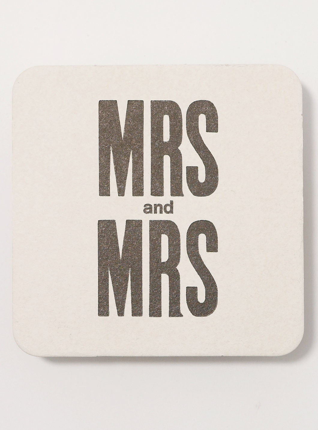 Mrs. & Mrs. Letterpress Coaster