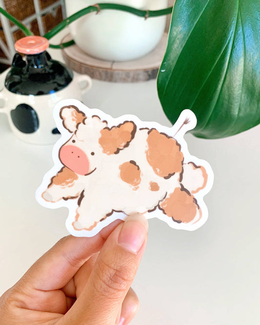 Fluffy Cow Vinyl Sticker | Chocolate (OR)