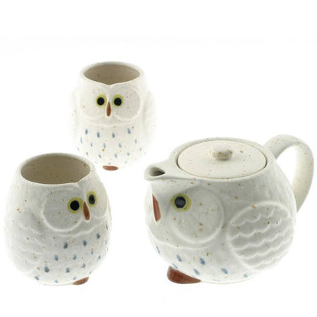 Yuki Fukuro Snow Owl Ceramic Tea Set (Japan)
