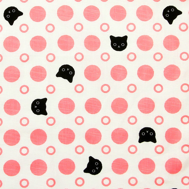 Pink Polka Cat Furoshiki