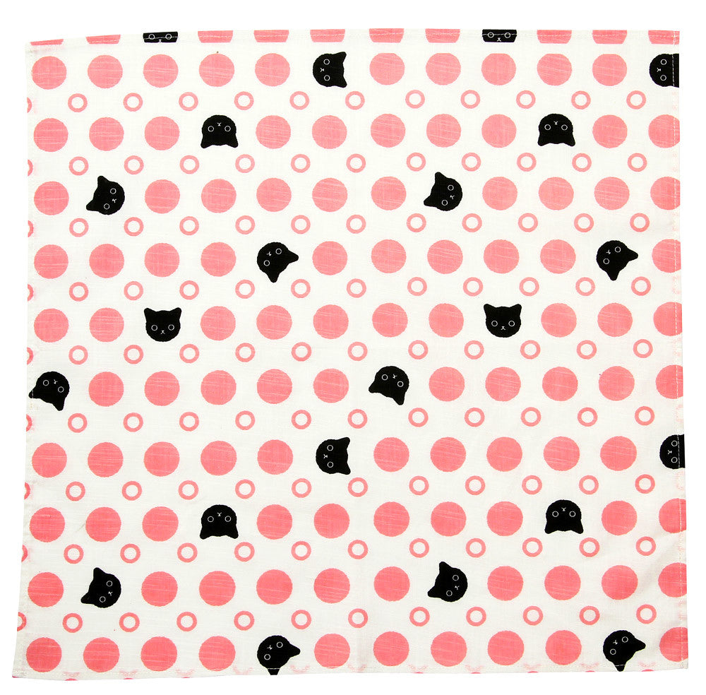 Pink Polka Cat Furoshiki
