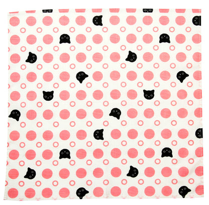 Pink Polka Cat Furoshiki