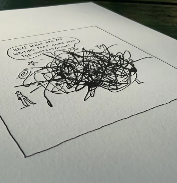 Join the Conversation Letterpress Print | Liana Finck (NY)