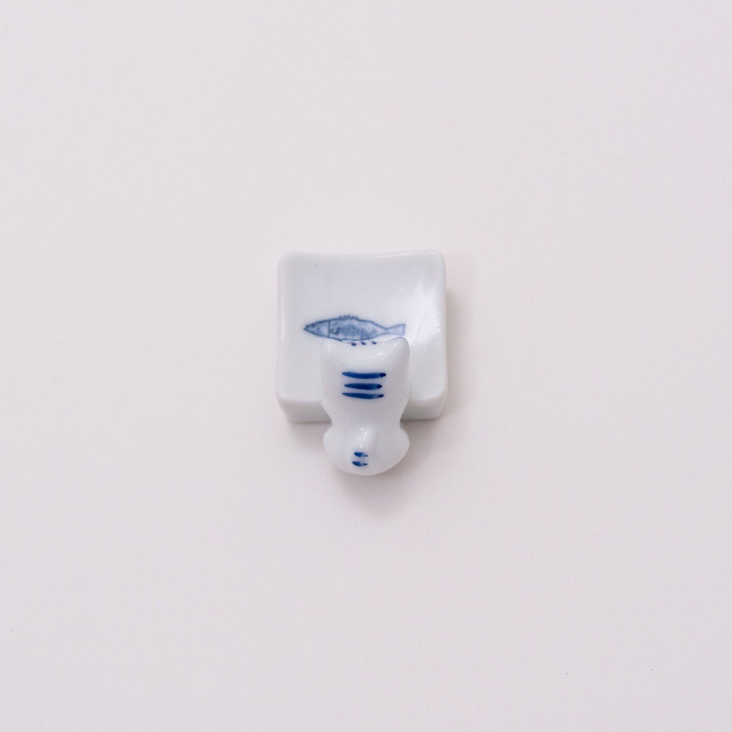 Ceramic Cat & Fish Chopstick Rest