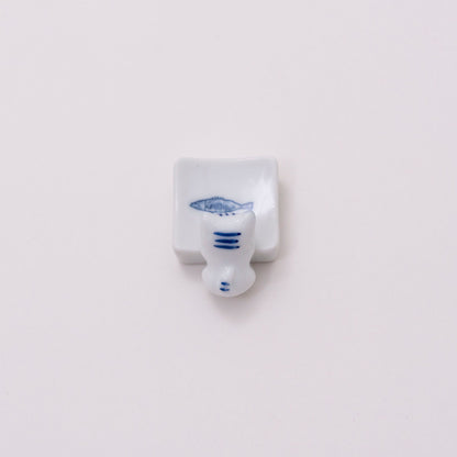Ceramic Cat & Fish Chopstick Rest