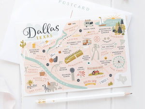 Dallas Map Postcard | Onderkast Studio (TX)