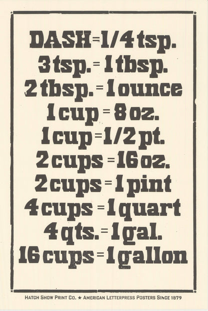 Measurements | Hatch Show Print (TN)
