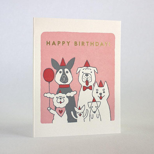 Birthday Dogs Letterpress Card | Fugu Fugu Press(CA)