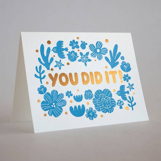 You Did It! Letterpress Card | Fugu Fugu Press (CA)