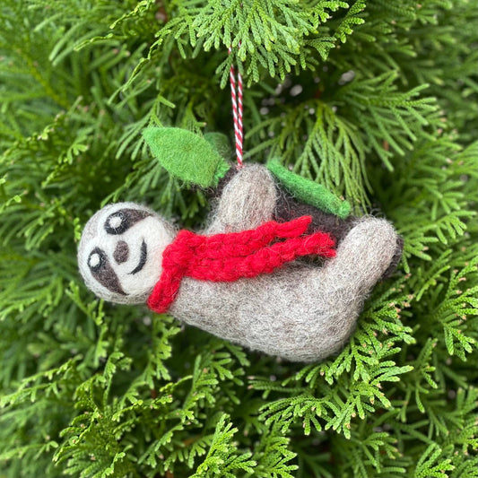 Sloth Wool Felt Ornament