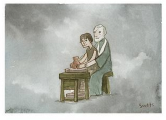 Ghost Jedi Pottery Wheel by Scott Campbell (CA) | 8x10