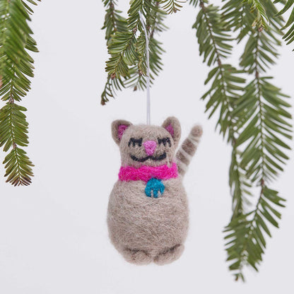 Cat Tan Wool Felt Ornament