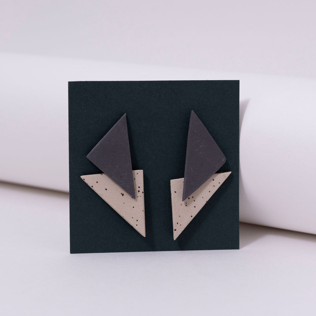 Ceramic & Triangle Earrings
