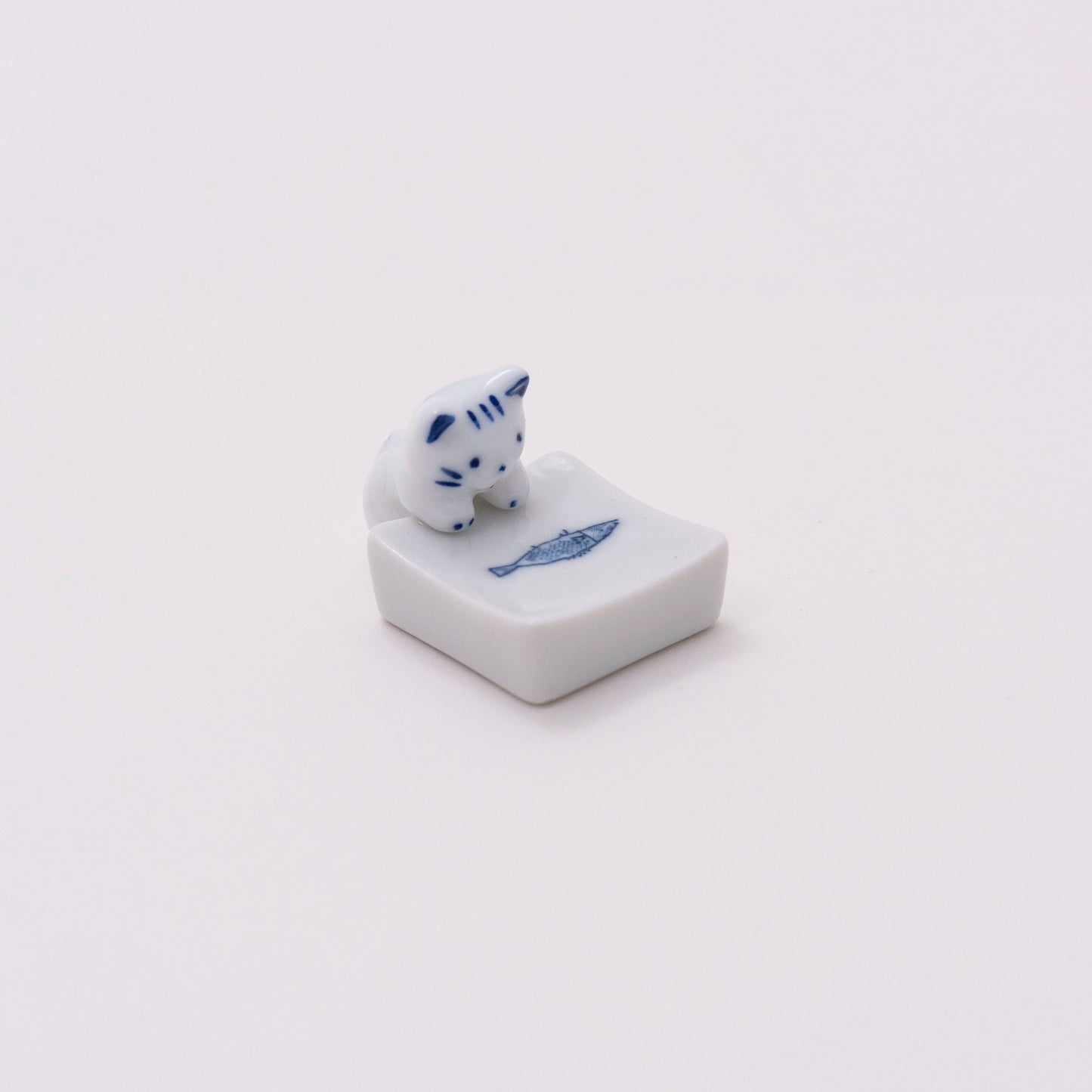 Ceramic Cat & Fish Chopstick Rest