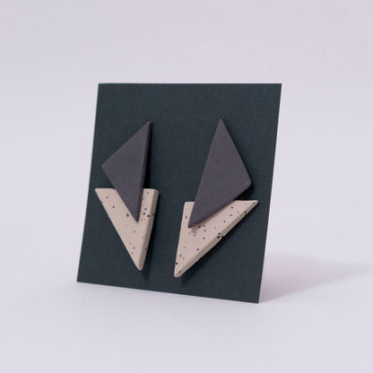 Ceramic & Triangle Earrings