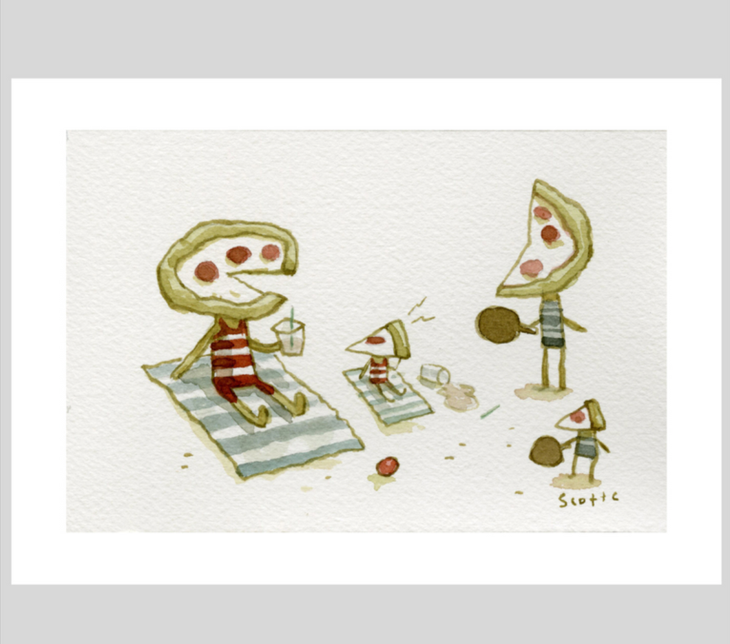 Laying Out Pizza Head | Scott Campbell | 5x7