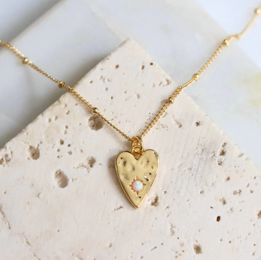 Opal Heart Necklace | Mesa Blue (TX)