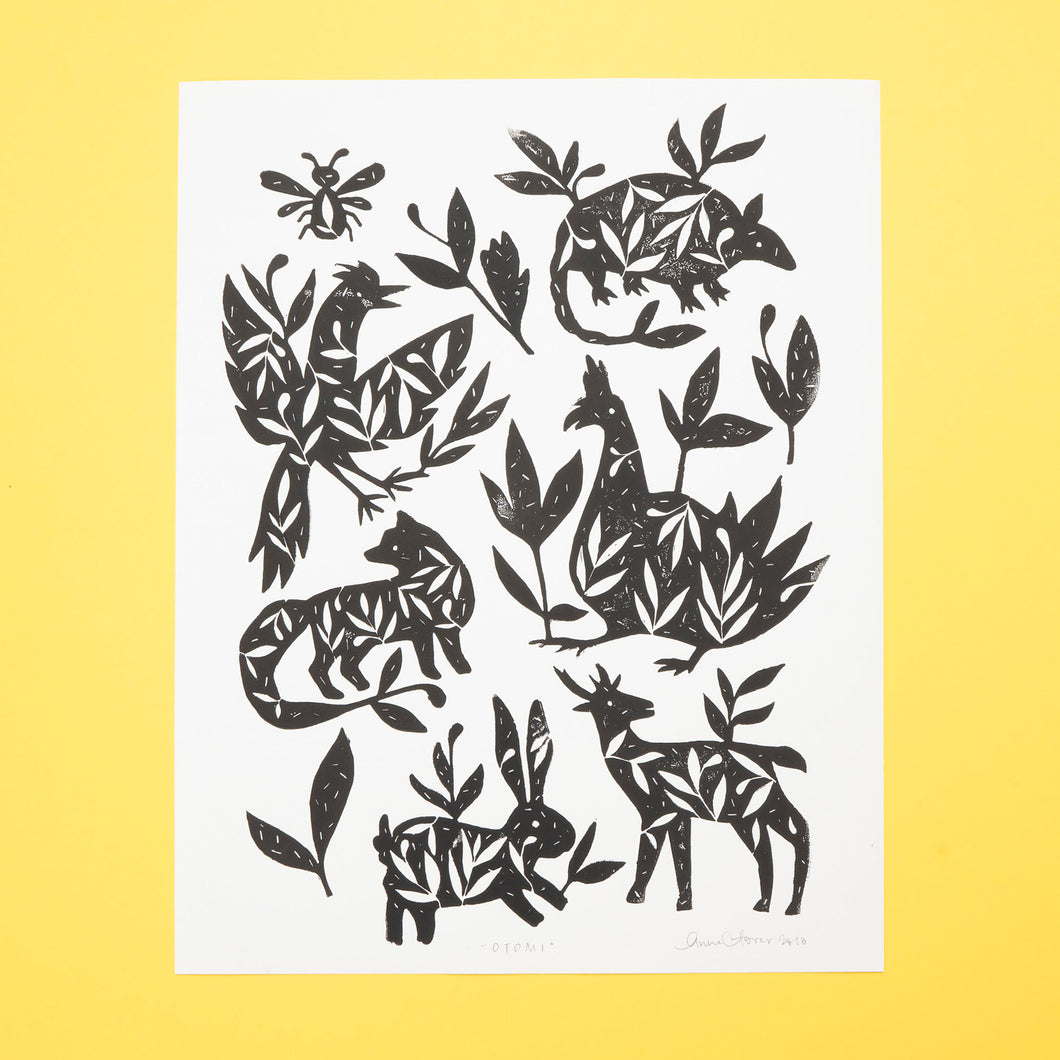 Otomi Linocut Print