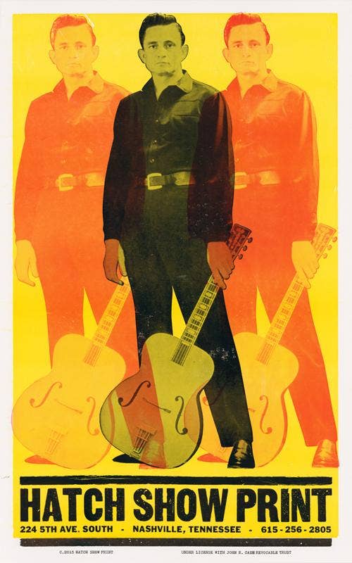 Triple Johnny Cash | Hatch Show Print (TN)