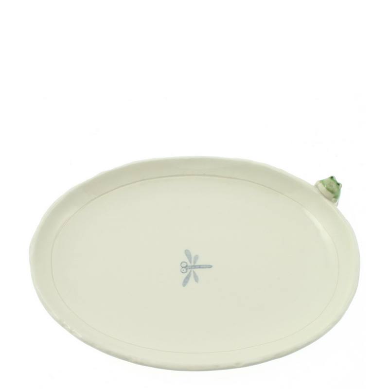 Oblong Frog & Dragonfly Plate