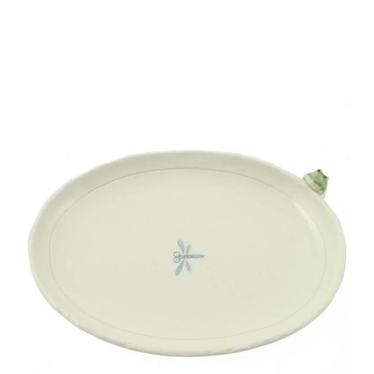 Oblong Frog & Dragonfly Plate