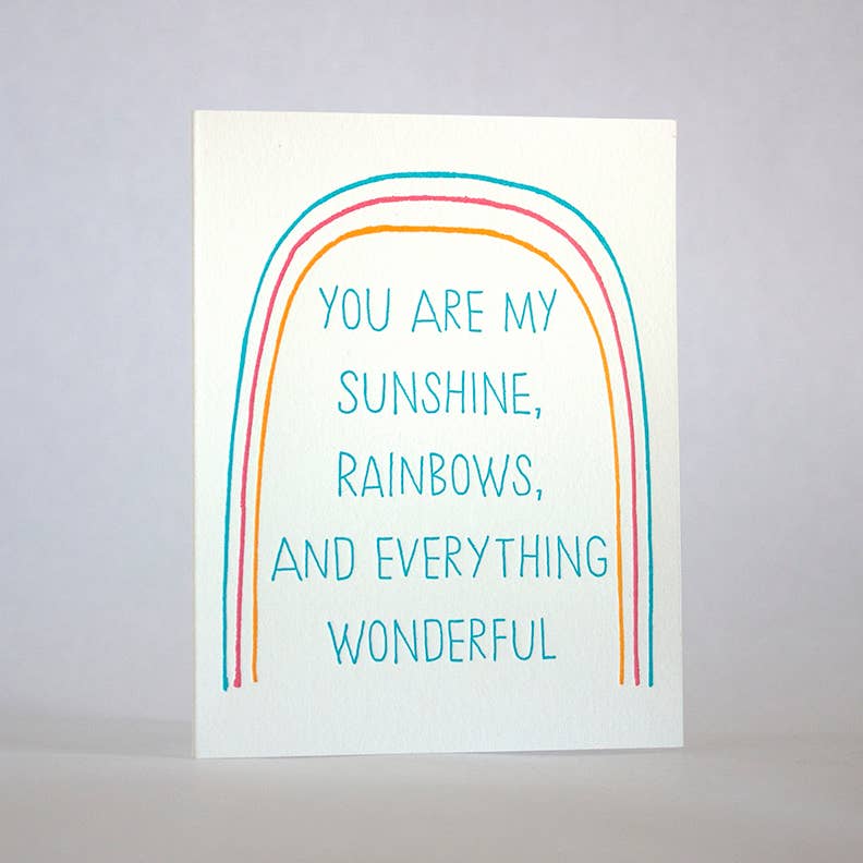 Sunshine and Rainbows Letterpress Card | Fugu Fugu Press (CA)