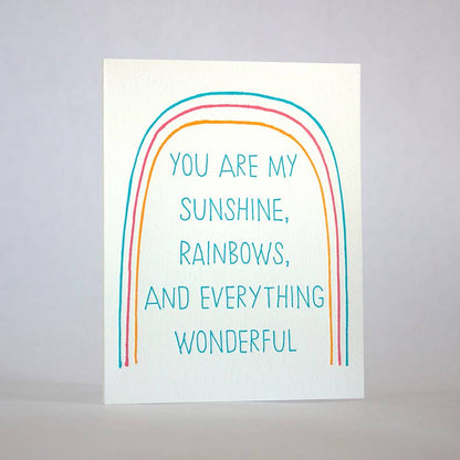 Sunshine and Rainbows Letterpress Card | Fugu Fugu Press (CA)