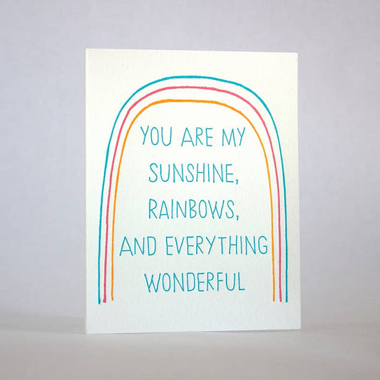 Sunshine and Rainbows Letterpress Card | Fugu Fugu Press (CA)