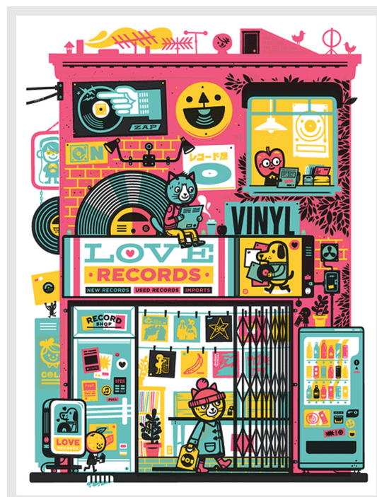 Love Records Screenprint | The Little Friends of Printmaking (CA)