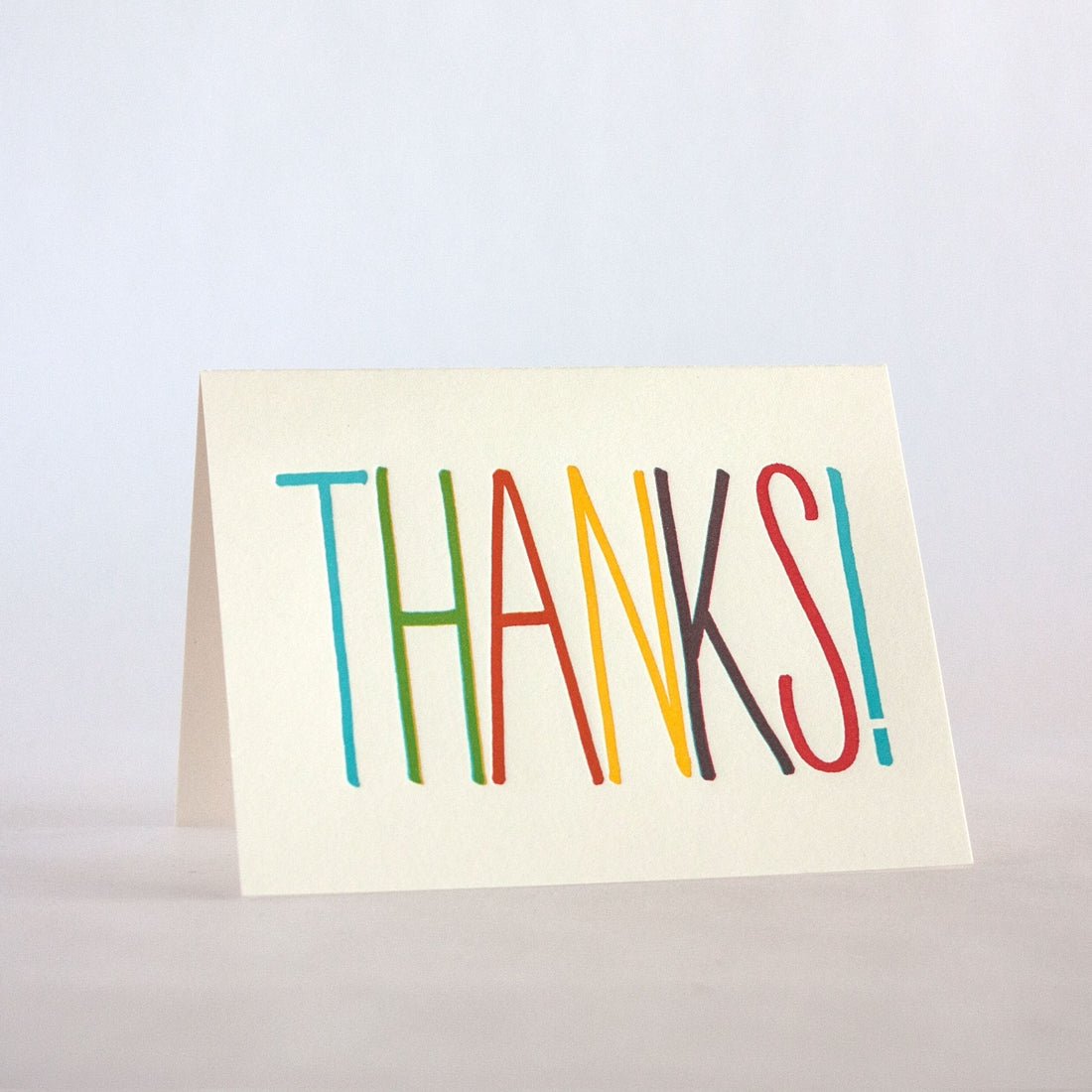 Rainbow Thanks Letterpress Card | Fugu Fugu Press (CA)