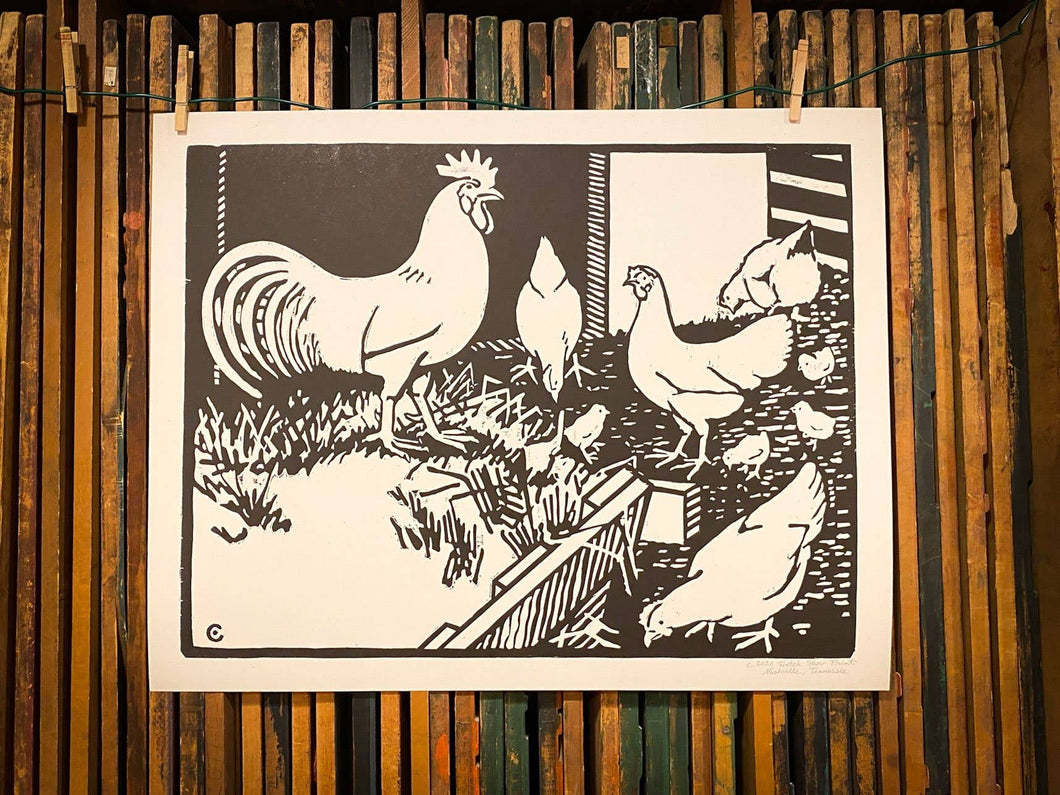 Barnyard Chickens | Hatch Show Print (TN)