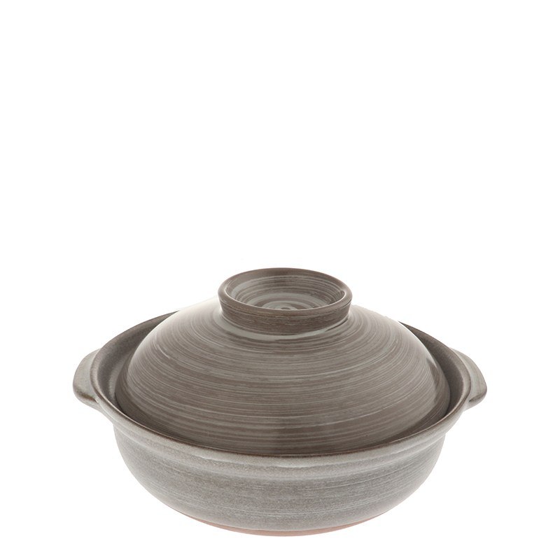 White Swirls Taupe 6-Gp Donabe