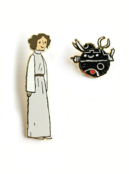The Princess and Roundy Enamel Pin by Scott C.