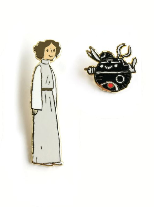 The Princess and Roundy Enamel Pin by Scott C.